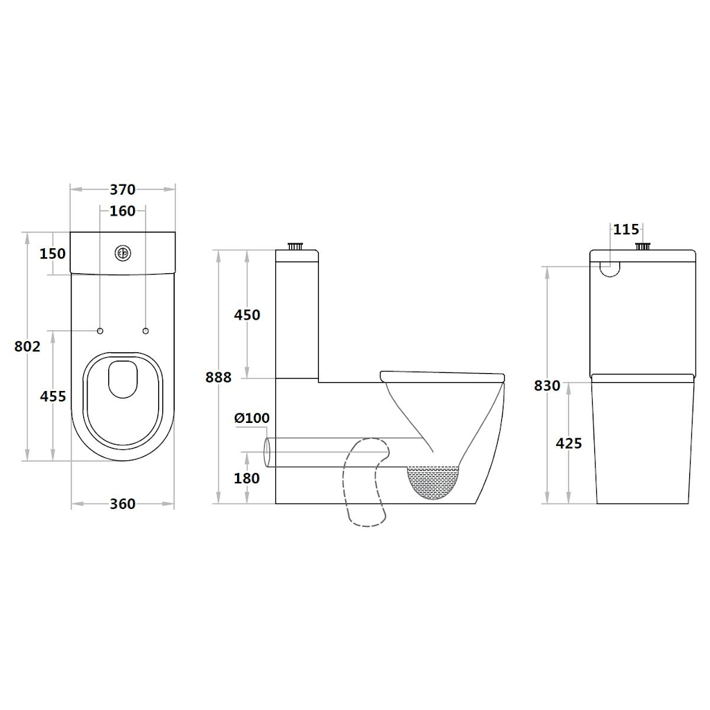 Asta Rimless Disable Rimless Gloss White Toilet Suite - Image 3