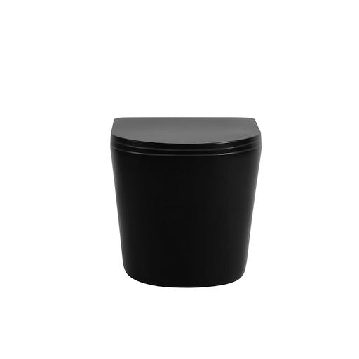 Avis Matte Black Rimless Wall Hung Matte Black Toilet - Image 3