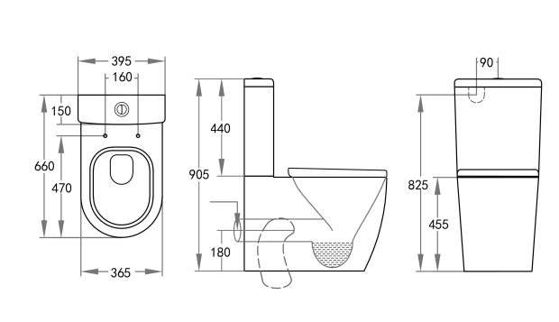 Elvera Box Rim Ambulant Gloss White Toilet Suite - Image 2