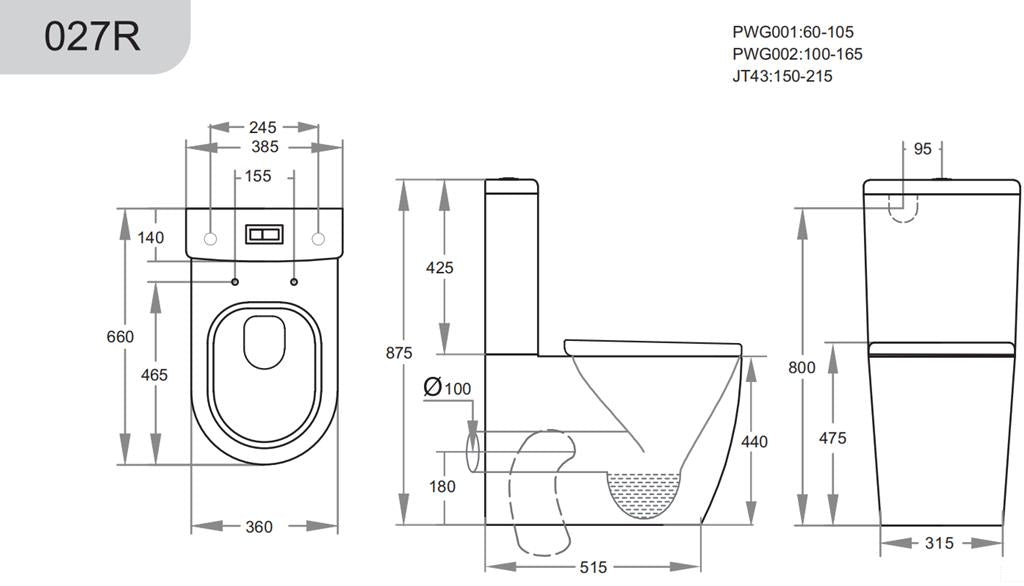 Elvera Rimless Ambulant Gloss White Toilet Suite - Image 2