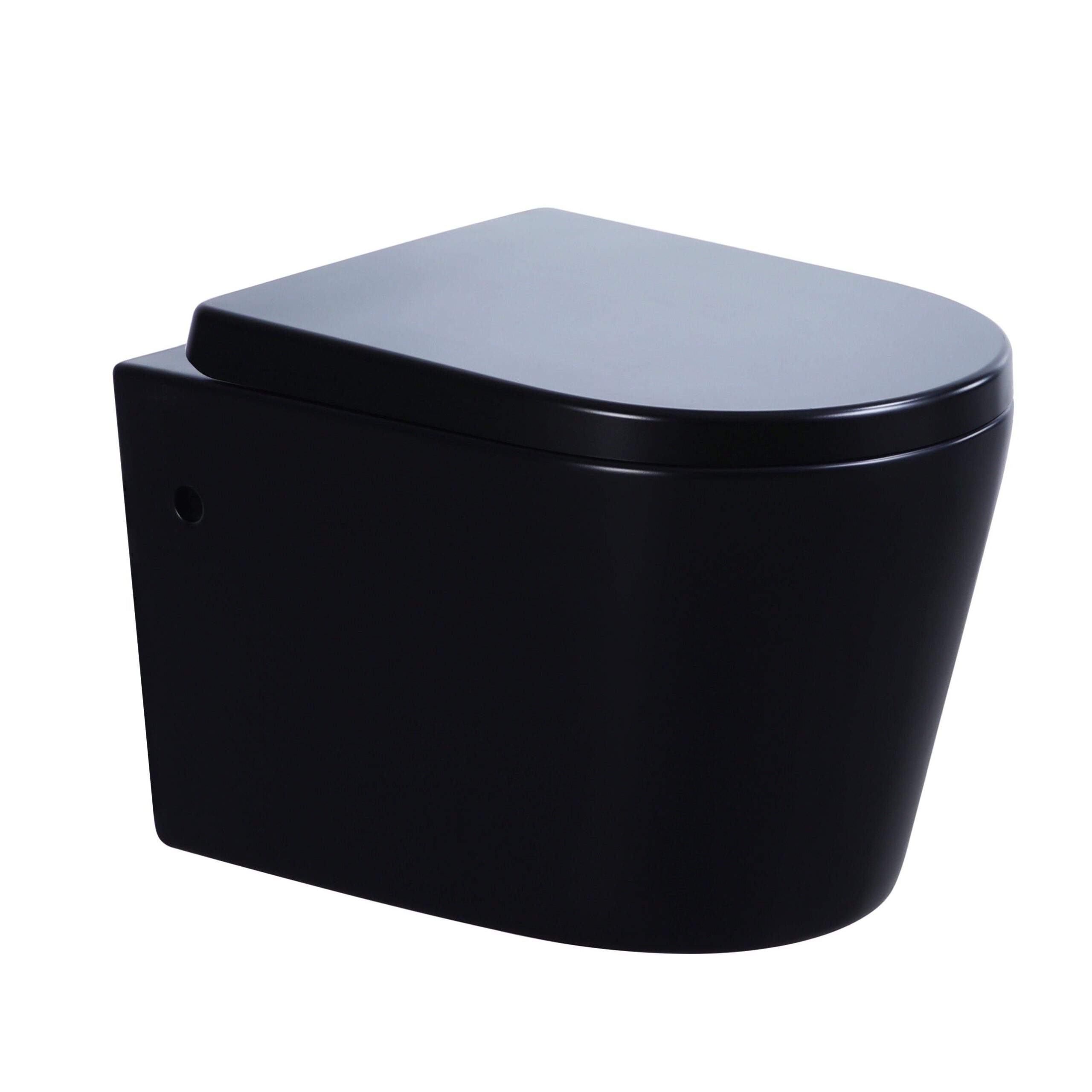 Avis Matte Black Rimless Wall Hung Matte Black Toilet