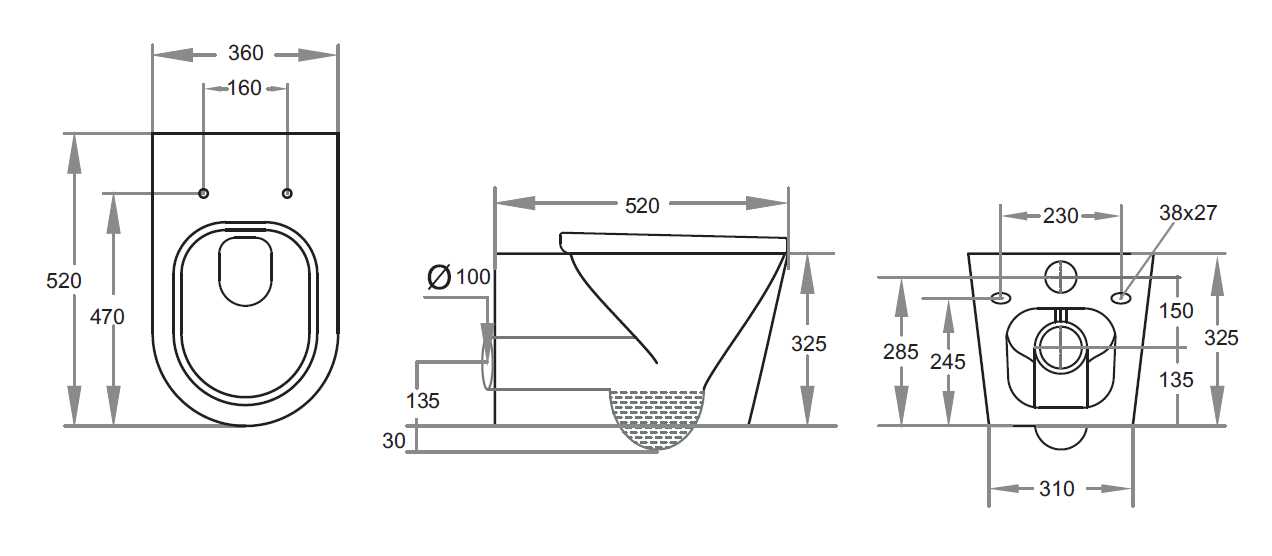 Avis Rimless Wall Hung Gloss White/ Matte White Toilet - Image 5