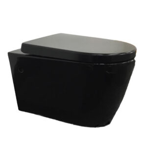 Avery Box Rim Wall Hung Gloss Black Toilet
