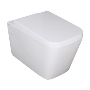 Qubist Box Rim Wall Hung Gloss White Toilet