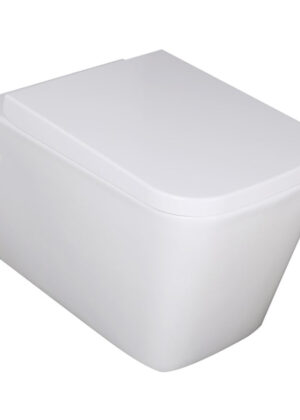Qubist Box Rim Wall Hung Gloss White Toilet