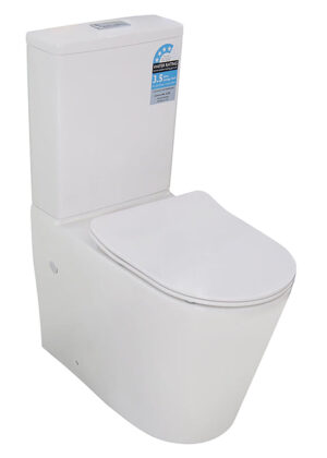 Avis Compact Rimless Gloss White Toilet Suite