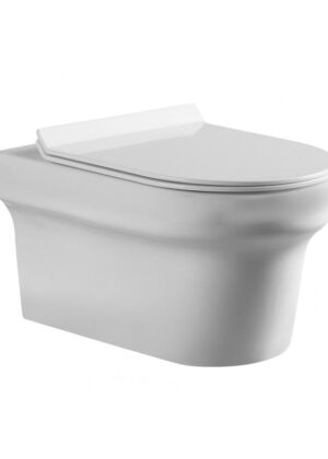 Vella Rimless Nano Glaze Wall Hung Toilet (Gloss White)