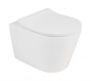 Alzano Rimless Wall Hung White Toilet Pan with Cistern