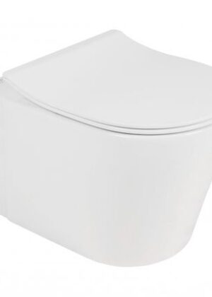 Alzano Rimless Wall Hung White Toilet Pan with Cistern